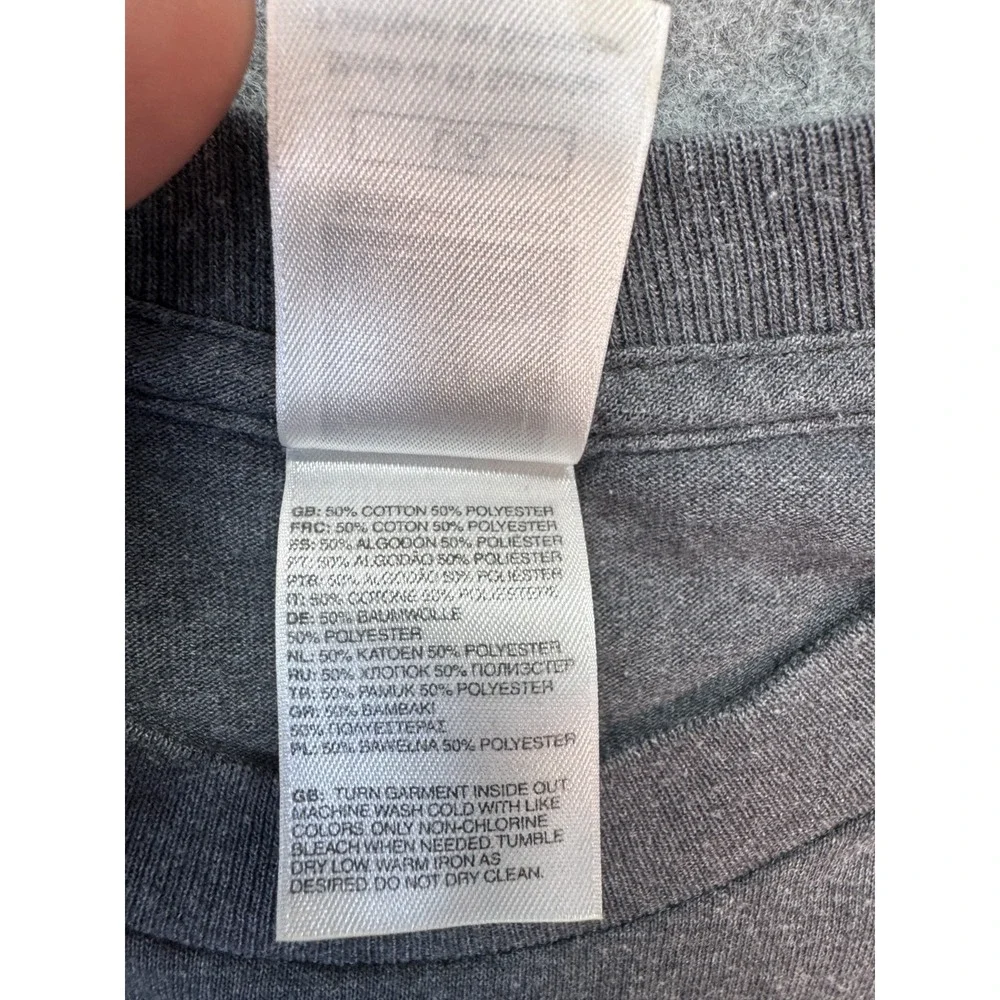 The North Face Men's Graphic Logo T-Shirt Gray Green Cotton Blend Size L‎